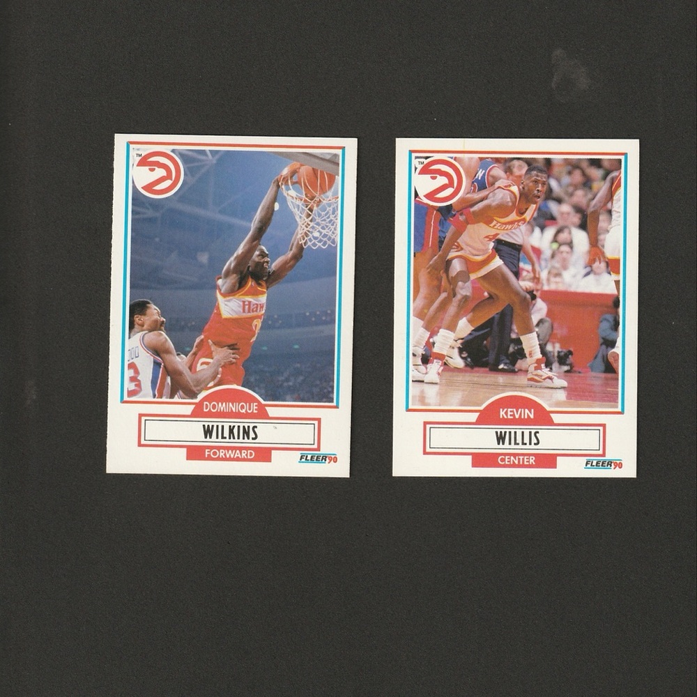 Fleer '90 Basketball NBA Trading Cards - Dominique Wilkins and Kevin Willis